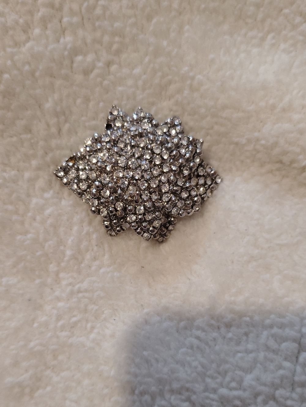 Sparkling Silver Crystal Cluster Brooch